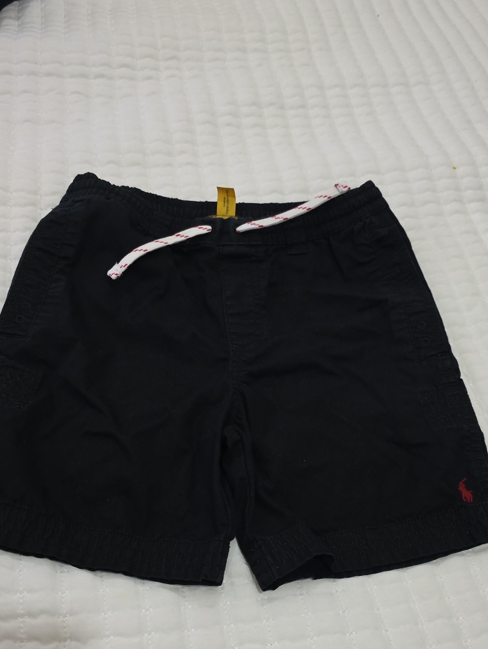 Polo by Ralph Lauren Black Athletic Drawstring Shorts with Red Logo